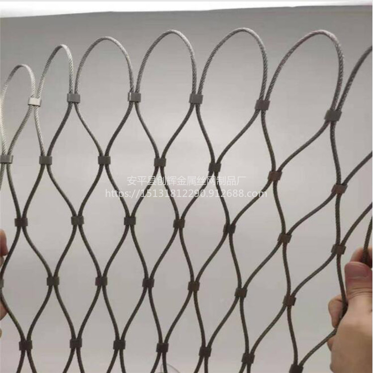 创辉绳网泉观墙装饰不锈钢绳网瓦片景墙不锈钢绳网技术指导图片